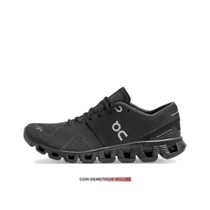 Black Breathable Mesh Cushioned Running Shoes, Modular Hollow Outsole with Minimalist Streamlined Upper Design