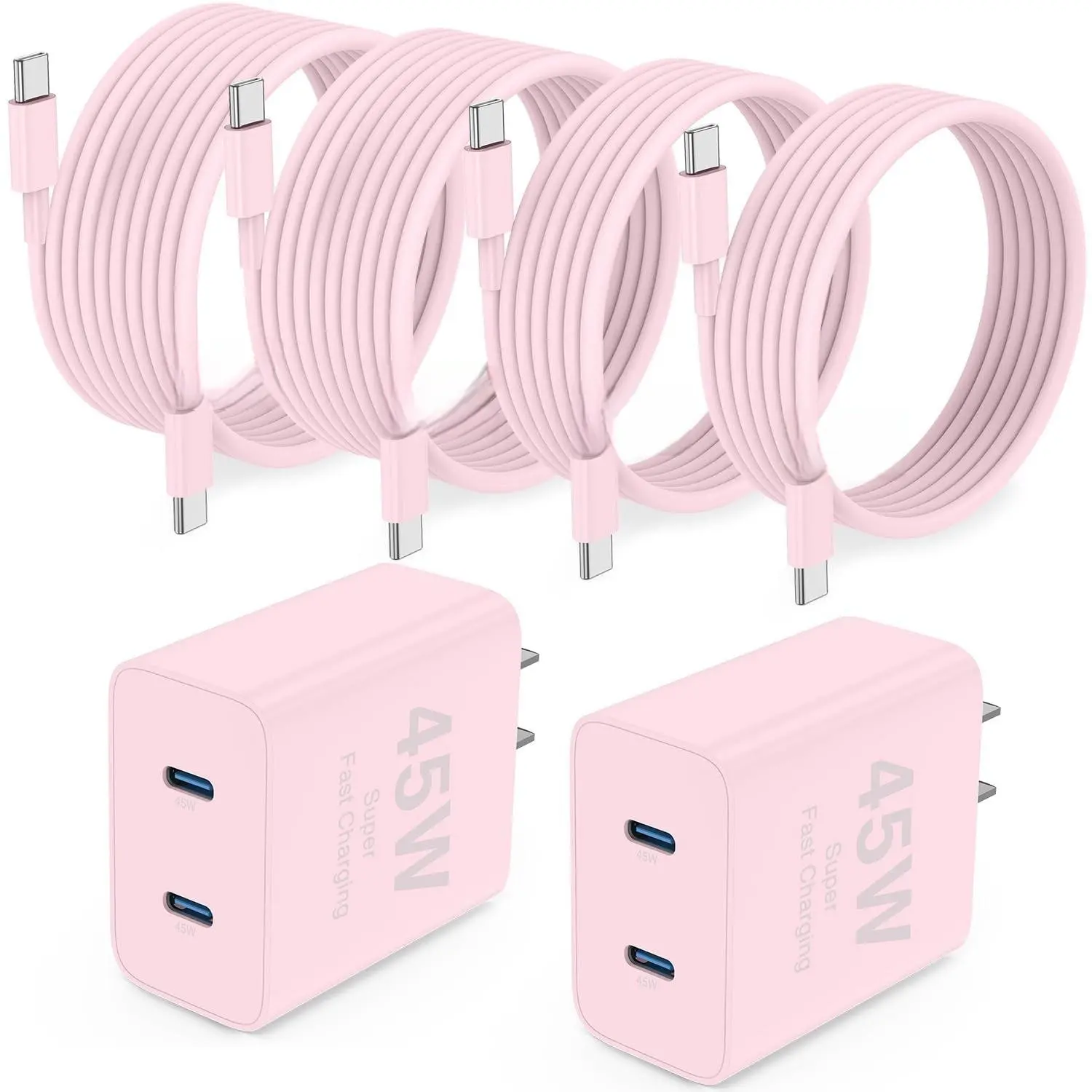 45W Dual Port For iPhone 17 16 15 Charger,USB C Fast Charging Block and 10ft Type C to C Cable Cord Long for Apple iPhone 17 Pro Max/17 Air/16 Pro/15 Plus/iPad/mini Electronic Cellphone