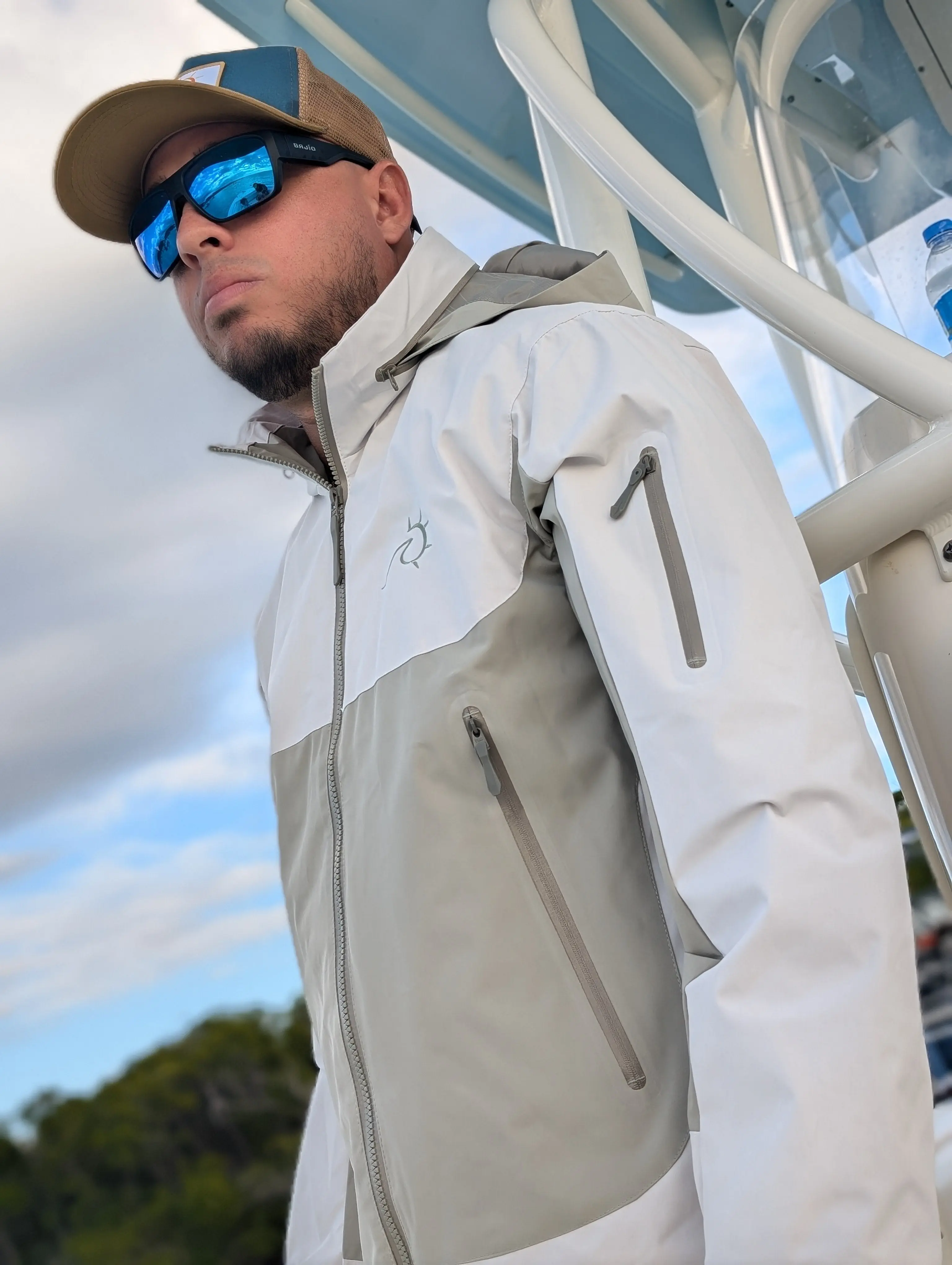 Men’s Waterproof Fishing Jacket | Convertible Hood Utility Beach & Adventure Jacket