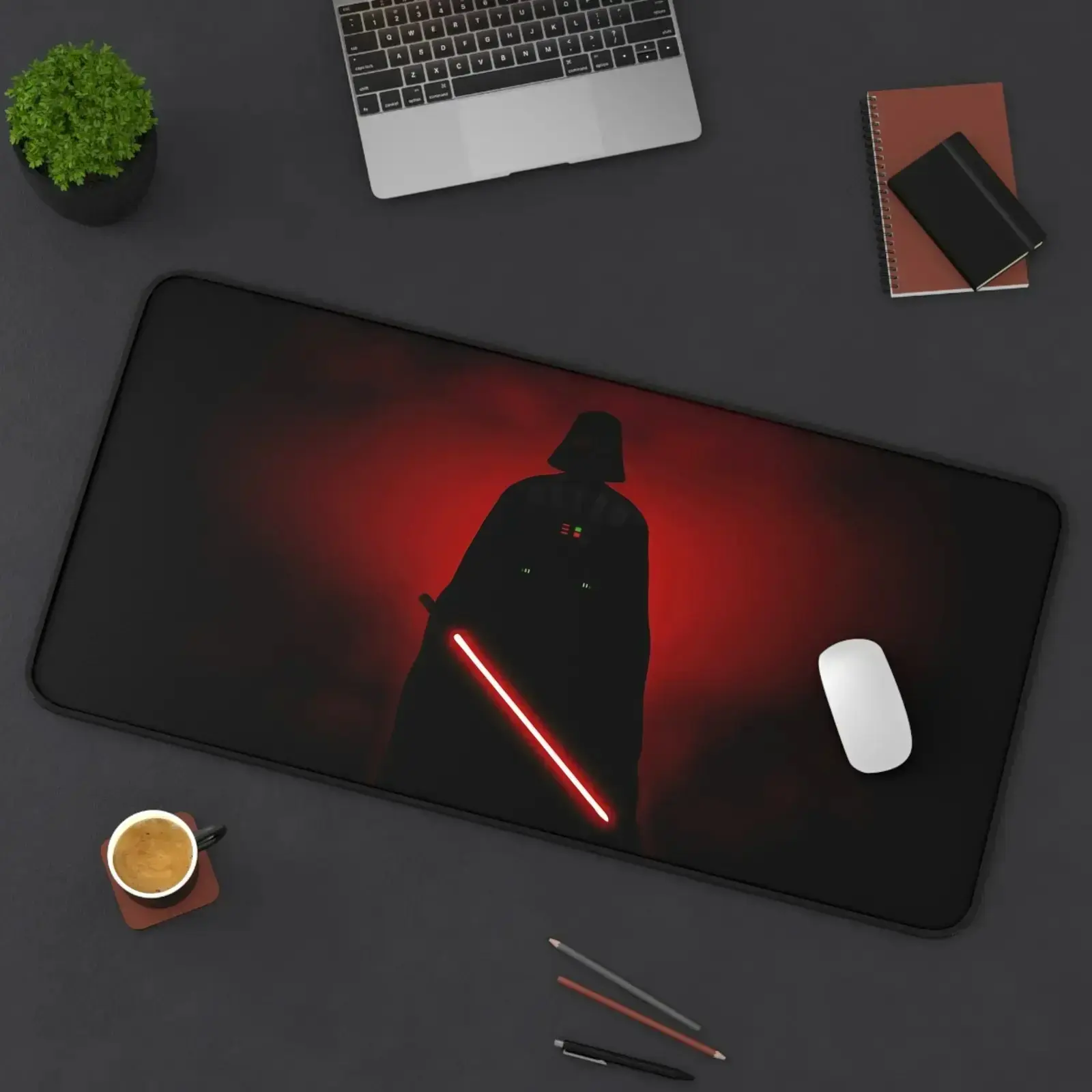 Desk Mat, Lightsaber Dark Vader Design, Gaming Mouse Pad, Office