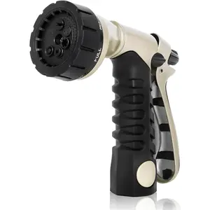 RESTMO Garden Hose Nozzle, Heavy Duty Metal Water Hose Nozzle, Hose Sprayer Nozzle with 7 Adjustable Spray Patterns, High Pressure Nozzle Watering Plants and Lawn, Pet Showering