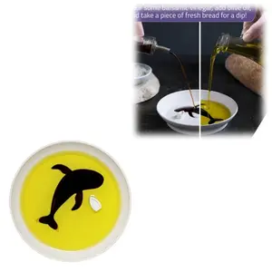 Killer Whale Soy Sauce Dish - Creative Orca-Shaped Ceramic Dipping Bowl for Sushi, Wasabi, and Condiments, Unique Sushi Plate Gift for Japanese Food Lovers，Creative Italian-Style Balsamic Vinegar, Olive Oil, and Soy Sauce Serving Dish