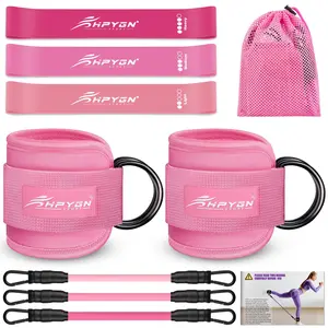 Ankle Resistance Bands with Cuffs - Women Workout Equipment for Home Gym, Glutes Exercise Booty Bands, 10/20/30LB Adjustable Strap for Cable Machines, Squat Kickbacks & Hip Fitness Training