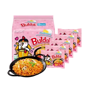 SAMYANG Korean Carbonara Stir-Fried Buldak Ramen Carbonara Hot Chicken Flavor - 5 Packs* 4.58oz Korean Carbonara Spicy Chicken Ramen