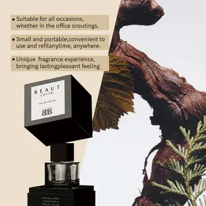 Shallow Wind Men's 50ml Luxury Wood Aromatic Perfume - High-End for Social & Outdoor Use, Long-Lasting Scent with Top Notes Sandalwood, Pine, Cardamom and Base Notes Violet, Amber