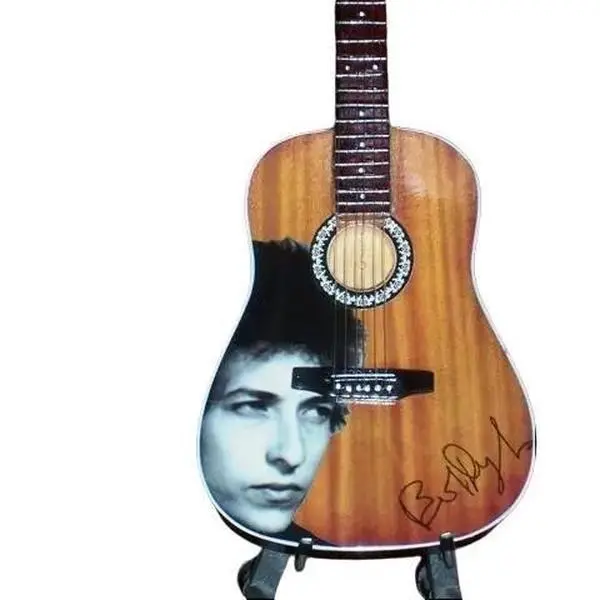 Miniature BOB DYLAN Guitar with Free Display Stand Collectible Memorabilia GIFT