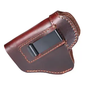 IWB Left-hand Leather Holster Universal Leather  Holster - Fits Glock 17 19 26 43, S&W M&P Shield, Springfield XD/XDS/XDM & Sig Sauer P220/P226/P229