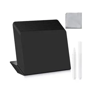 7/12/20 Pack Durable Mini Chalkboard Signs, 4"x3", Includes 2 Liquid Chalk Markers & 1 Cleaning Cloth, Reusable Party Decorations Supplies