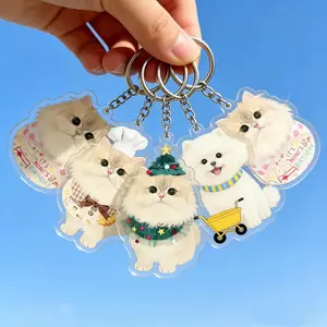 Personalized Durable Clear Acrylic Pet Photo Keychain, holiday Gift For Pet Lovers, Custom Pet Memorial Gift, Dog Memorial Gift