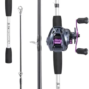 Sougayilang Crixus Baitcasting & Spinning Reel and Rod Combo Set - 6.5ft Compact IM6 Graphite Blank Carbon Fiber Rod, EVA Handle, 7.2:1 High-Speed Gear Ratio, Lightweight Fishing Equipment for Bass, Trout