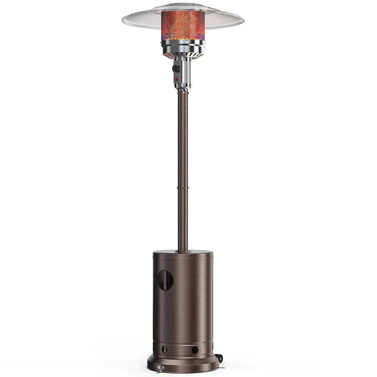 48,000 BTU Propane Patio Heater with Tabletop, Double-Layer Stainless Steel Burner, Safety Protection System – Outdoor Heater for Patio, Garden, Balcony, Commercial Use – 18 ft Heating Coverage, Warms 4–8 People