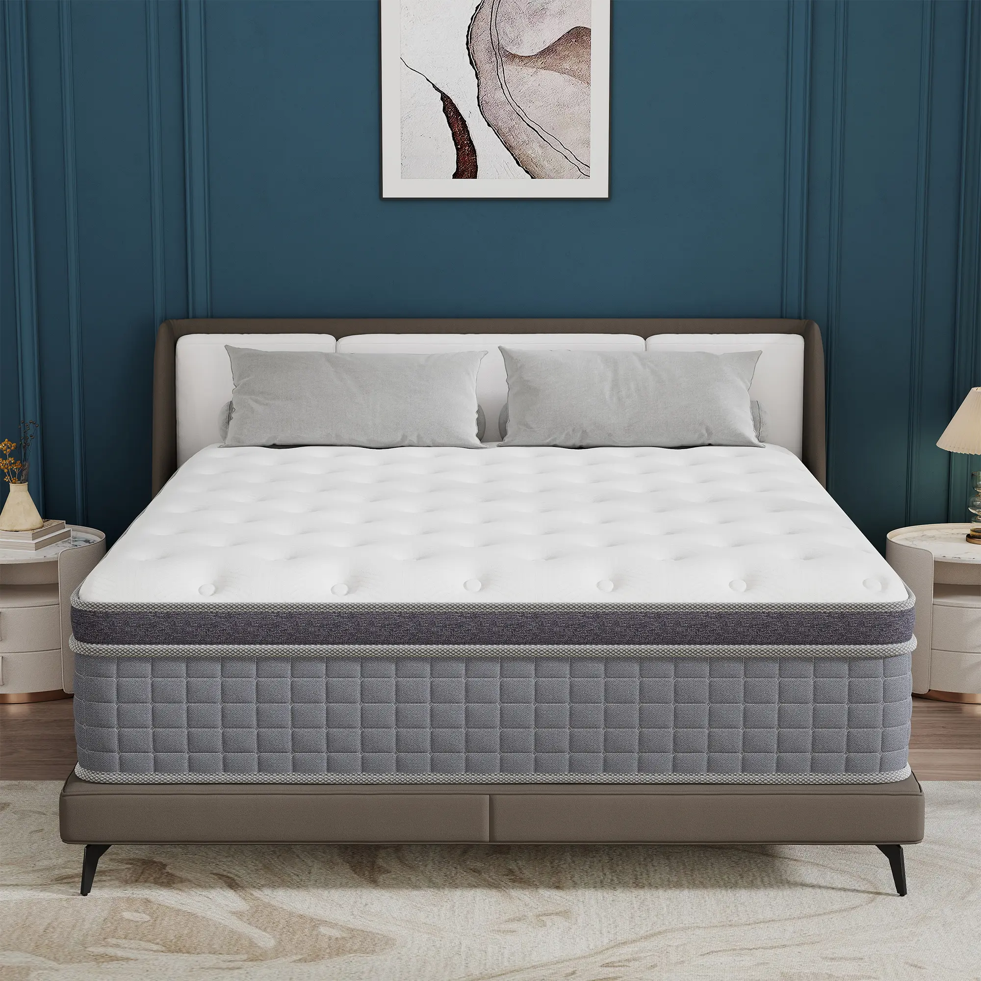 CHEHOON Twin Full Queen King Mattress in a Box 12/14 Inch Hybrid Mattresses Memory Foam Zoned Support Springs Pressure Relief  Breathable Fabric  Motion Isolation Hotel Bed Family Gift