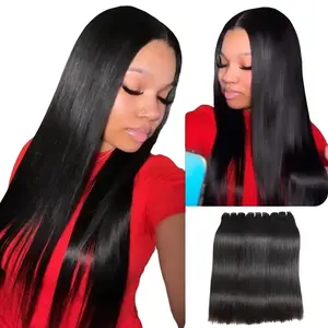 [Wequeen] Work-Ready Sleek Straight Human Hair Bundles 30" Brazilian 100% Human Hair Budget Friendly 10A Grade Viral Hair Natural Black Color Valentine Gifts