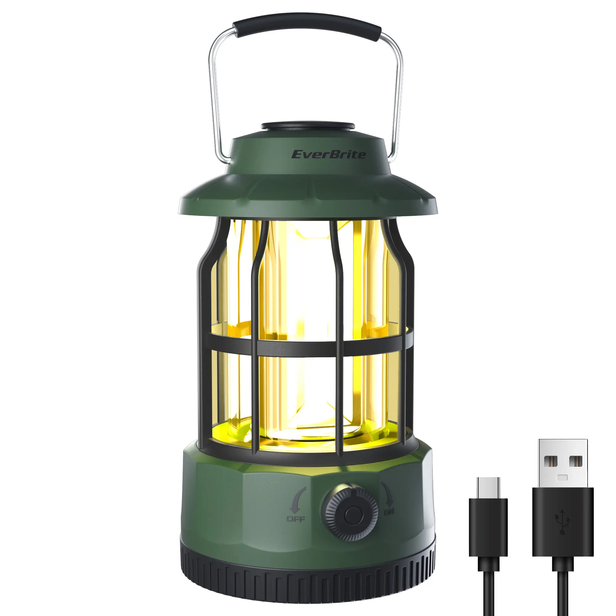 #summersale EverBrite LED Camping Lantern, USB C Rechargeable Lantern with Stepless Dimming, Vintage Portable Camping Lights & Lanterns, Lanterns for Power Outages, Hurricane, Emergency, Fishing, Home and More