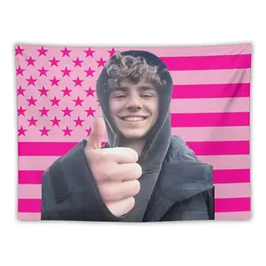 Celebrity American Flag Wall Hanging Tapestry - Pink Scobell Synthetic Polyester Decor, Home Decor for Bedroom
