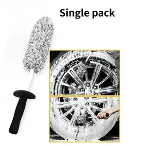 Microfiber Car Wheel Brush, Anti-Static Wheel Rim Cleaning Tool, Durable Microfiber Material, Ergonomic Handle Design, Auto Maintenance Tool, Car Detailing Tools, Car Detailing Brushes, Car Detailing Accessories