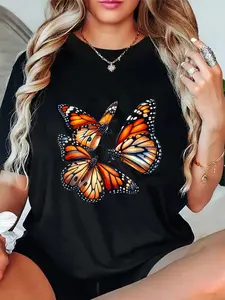 100% Cotton Monarch Butterflies Butterfly Lover Watercolor Lepidopterist T-Shirt