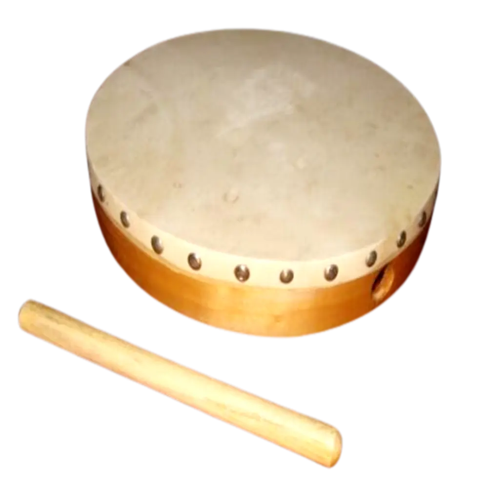 Wooden Hand Drums Size: 12" - No Jingles, Natural Goat Skin Heads With Beater. Excellent sound for School Kids