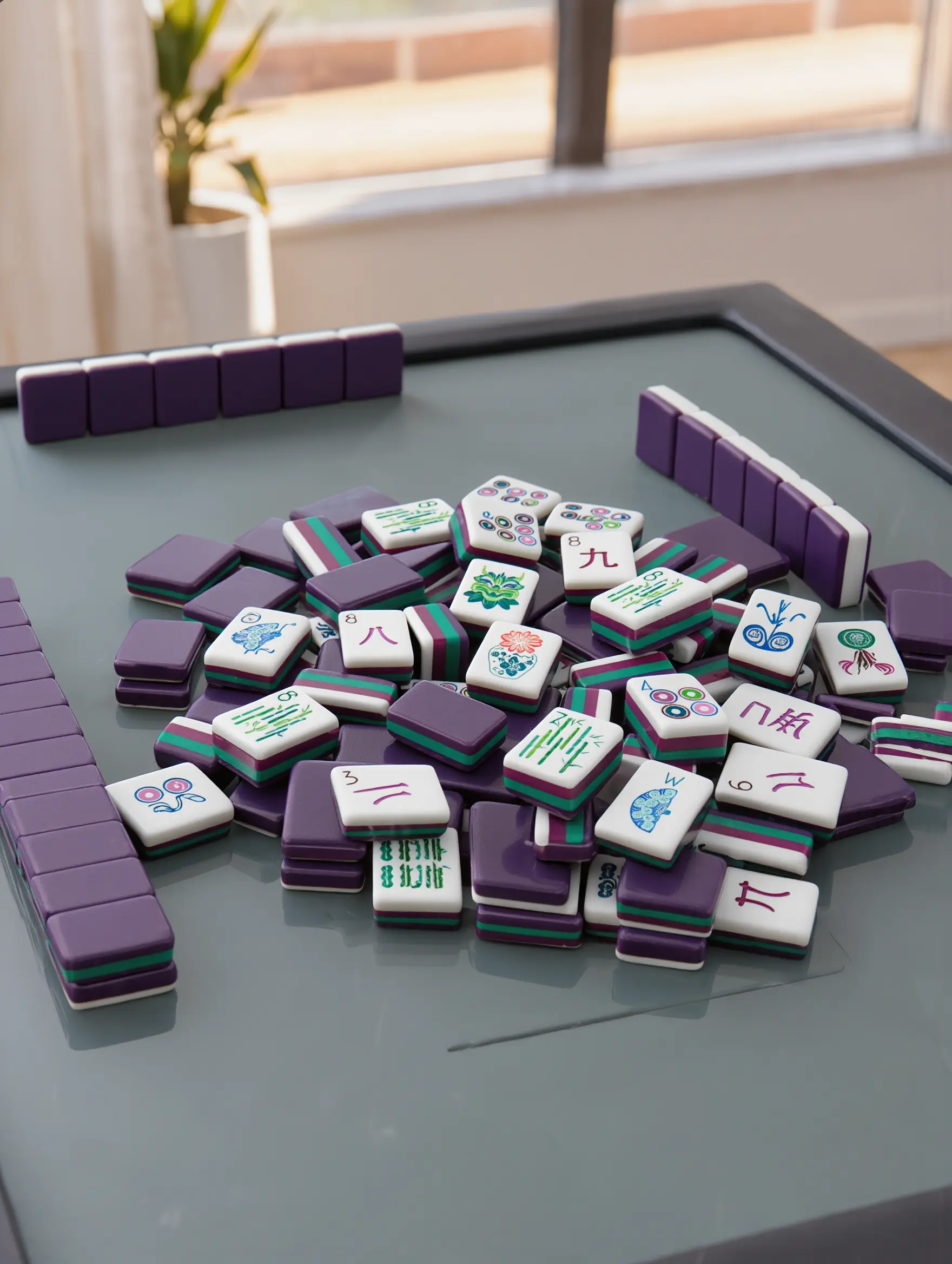 Mahjong Tiles, Acrylic American Mahjong Tiles Set, 160pcs Engraved Tiles, Outdoor Entertainment Board Game for Camping & Hiking Activities