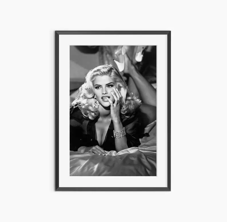 Anna Nicole Smith, Photography Prints, Vintage Prints, Black and White Wall Art, Fashion Print, Museum Quality Photography Poster
