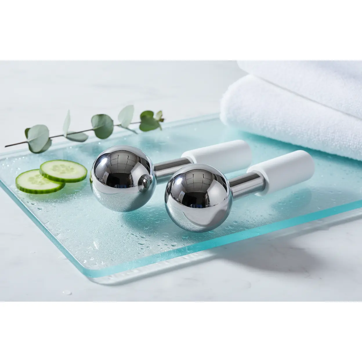 Cooling Cryo Globes - Gentle, Soothing Ice Roller Alternative with Globe Shape, Mess-Free Roll for Skin Depuffing, Facial Therapy Fashion Accessory, Depuffs And Soothes