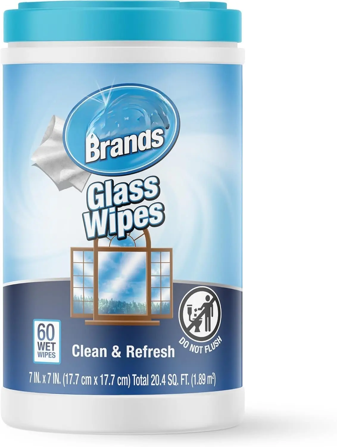 for Glass, Disposable and Streak Free Cleaning Wipes for Mirrors, Windows, Kitchen, , and Auto- 60 Count
