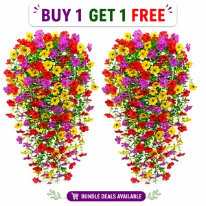 4PCs Hanging Morning Glory UV Resistant Artificial Outdoor Flowers,Faux Flowers for Planters,Hyeflora Cascading Plants Garden,Wedding,Patio,Home Decor,Porch,YardSummervibes