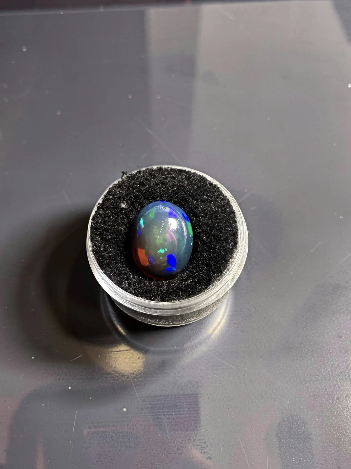 5.20 ct Black Ethiopian Opal Cabochon  Gemstone | Oval Color Enhanced Loose Fire Opal |  Flashy Smoked Matrix Stone