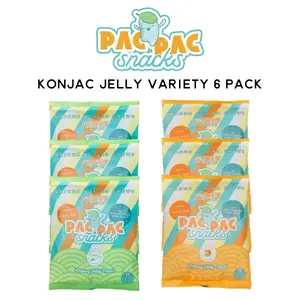 Pac Pac Snacks Konjac Jelly Variety Pack - 6 Pack of Mango and Matcha Flavors (3 bags each) for Everyday Snacking & Gifting
