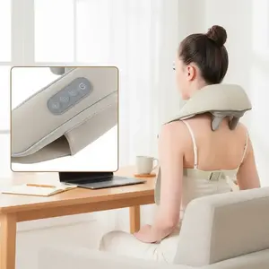 1 piece of rechargeable electric shoulder and neck massager, with 6D pressure technique, ergonomic design, fits the cervical vertebrae, and the cover can be washed. It is a great relaxation item for people who sit for long periods. Suitable for home use