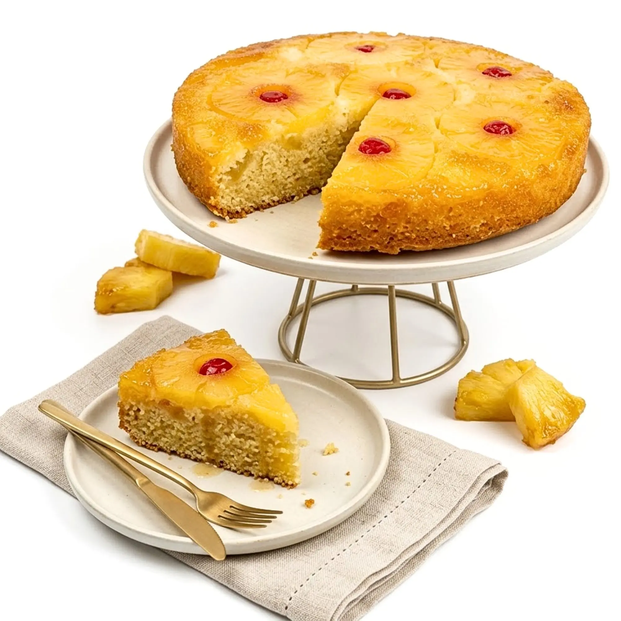 Andy Anand Pineapple Upside-Down Cake, 10-Inch, 2.6 lb – Caramelized Pineapple, No Preservatives, Gourmet Birthday & Celebration Gift Box