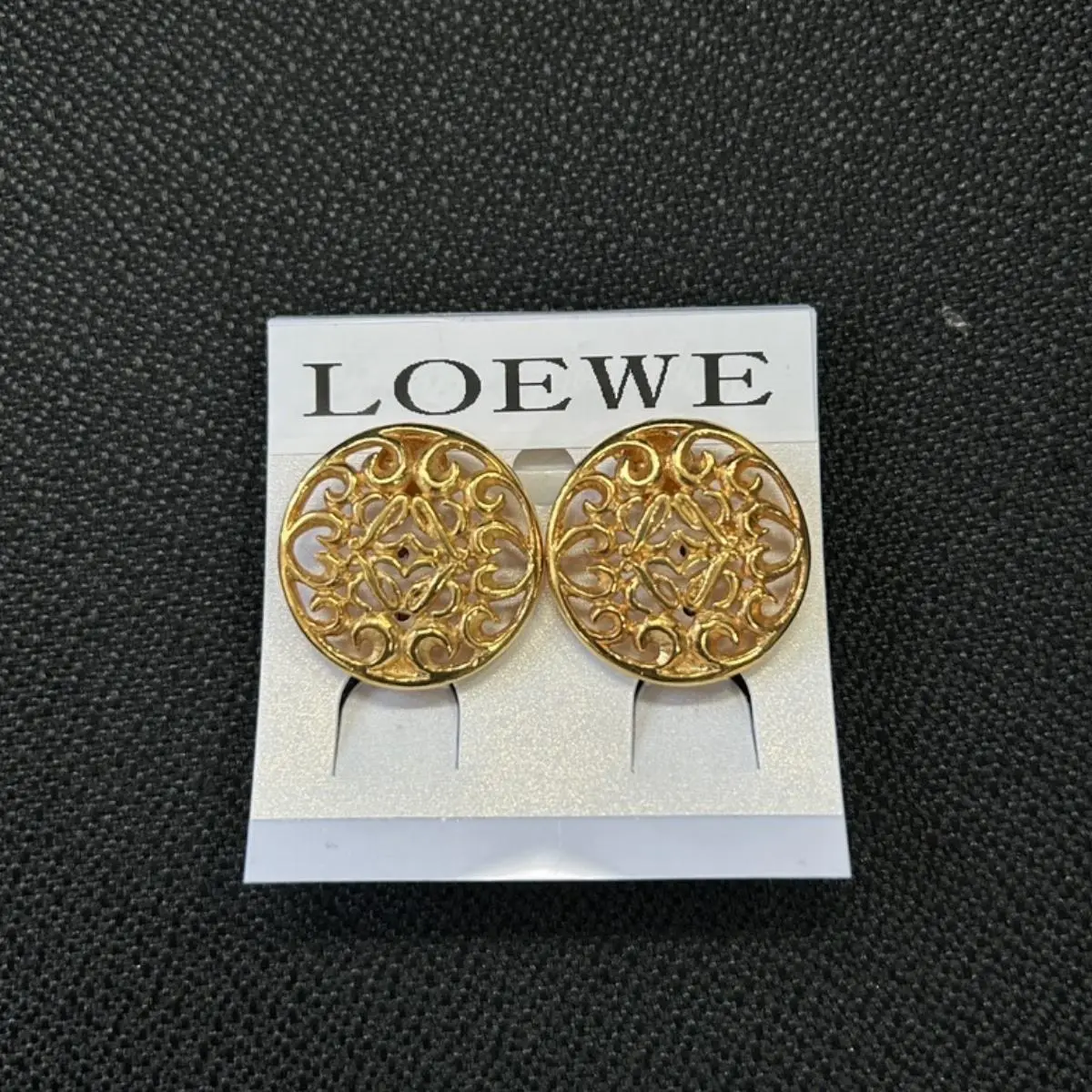 Pre-owned Loewe As Shown Shoulder Bags Vintage Anagram Filigree Round Clip On Earrings 10266060