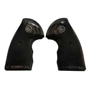 Colt Python Black Rosewood Grips Black Medallion with Silver COLT Letters