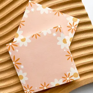 Ditsy Daisy Sticky Notes Mini Pad for Office and Home Organization, 50 Sheet 3x3" Post-It Notes with BIC Adhesive Backing Planner Notebook