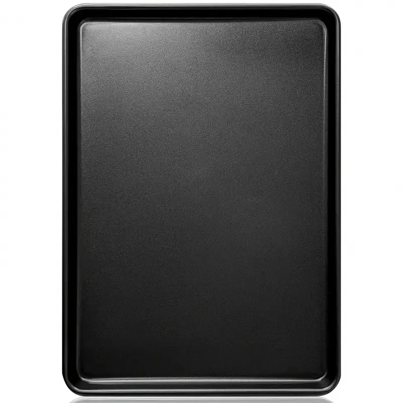 17.5 Inch Non-Stick Carbon Steel Baking Tray, Durable Thickened Design, Ideal for Pizza & Cookies, Multi-Functional Cooking Board, Bakeware