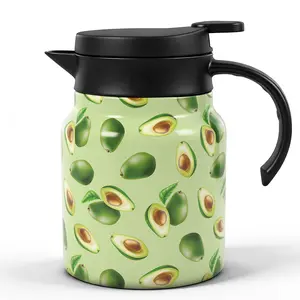 33oz Insulated Flask with 316 Stainless Steel Fresh Avocado Fruit Pattern Design Double-Wall Vacuum Design - Keeps Cold 24H & Hot 12H, Leak-Proof & Portable, Tea-Water Separation, Ideal for Te