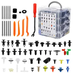 1240 PCS Car Retainer Clips & Fasteners Kit – 32 Universal Sizes Nylon Bumper, Fender Rivets, Door Panel Clips, and Plastic Rivets with 10 Cable Ties and Removal Tool for Toyota, Ford (1240pcs) tiktokshopspringglowup