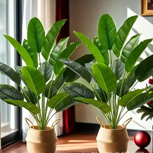 Vibrant tropical plants with green leaves are ideal for luxury homes, offices, hotels, gardens, terraces, wedding and festival decorations, suitable for indoor/outdoor use, multi-functional room decoration realistic look