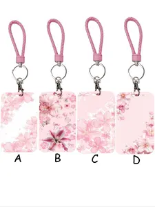 Rope Lily Flower Keychain Charm, Bag Decoration, ID Card Protection Case, Unique Design, Suitable for Office, School, Travel, All Seasons