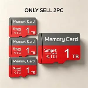 2 Pack Durable Micro TF SD Cards for Car Audio, 1TB SD Memory Card for Dash Cams, MicroSDXC Card for Security Cameras, Micro SD Card for Phones, SD Card with Adapter for PC & Reliable Data Storage