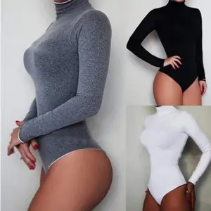 Women's High Neck Shaping Underwear Turtleneck Slimming Long-sleeved Bodysuits Basic Minimalist White Black Grey Womenswear Tops