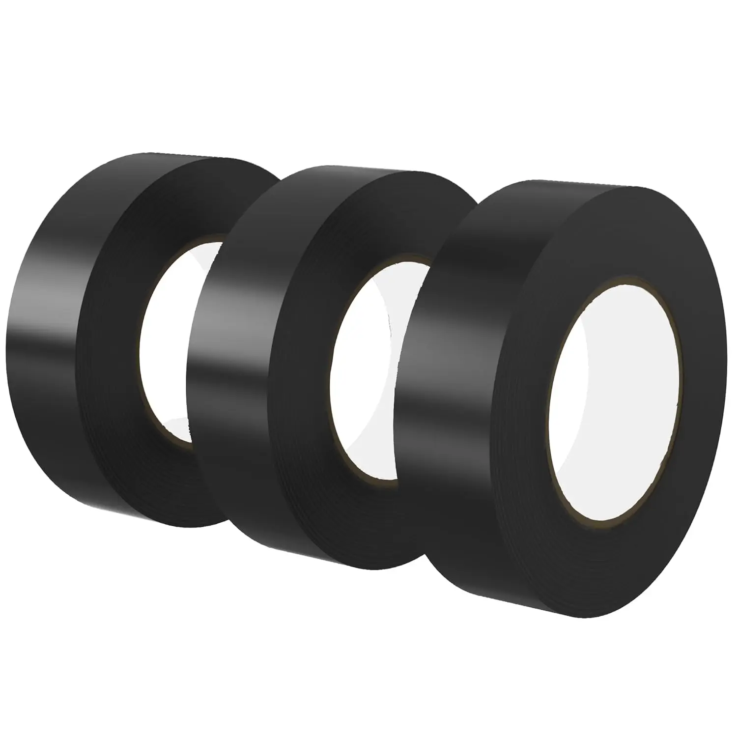 3-Pack Black Electrical Tape Rolls (0.75 in x 66 FT) - Durable, High Temperature Resistant, Under 600V, UV Protection, Flame Retardant, Abrasion Resistance, Strong Adhesive Properties, All-Season Outdoor Use for Installations