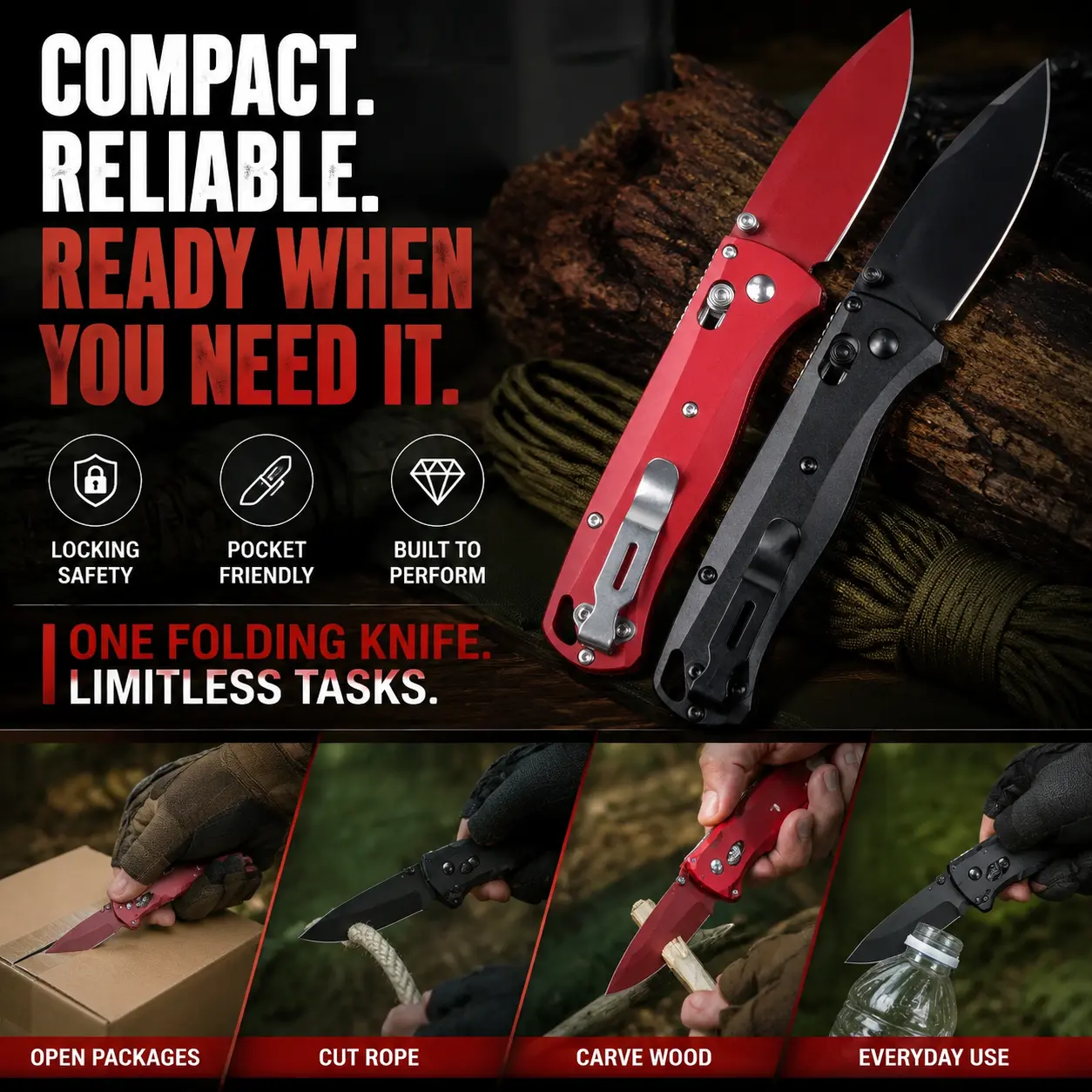 535S Folding Pocket Knife, Compact EDC Outdoor Knife with Aluminum Alloy Handle, High Hardness Steel Blade, Secure Grip Design, Lightweight Portable Tool for Camping, Hiking, Fishing, Travel, Everyday Carry and Outdoor Adventures, Perfect Gift for Men