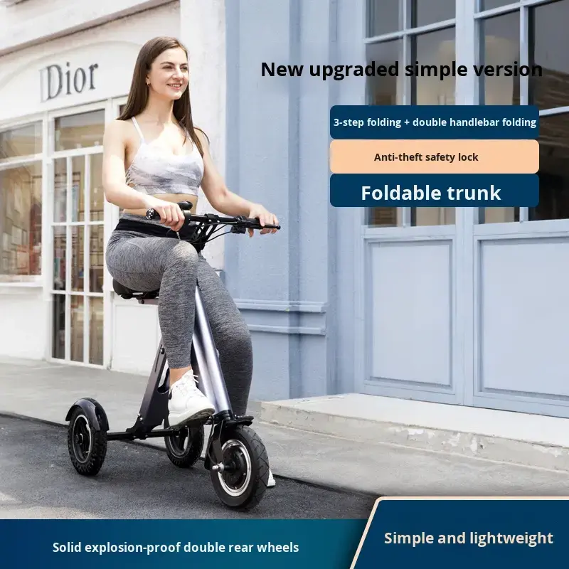 Medical Electric Folding Mobility Scooter - Compact Fold, 350W Brushless Motor, Hydraulic Disc Brakes, Aluminum Alloy Frame, 25-45km Range, 20+km/h Speed, Airplane-Portable, for Medical Needs & Daily Commutes, Folding Scooter