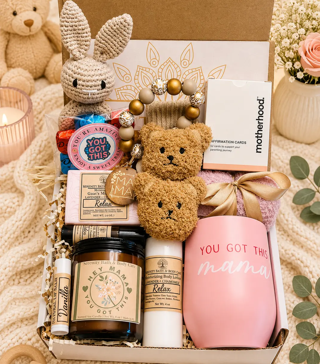 New Mom Gift Box | Baby Shower Gift Basket | Postpartum Care Package | New Mom Self Care Gift | First Time Mom Gift | Push Present | Encouragement Gift for Mom (Copy)