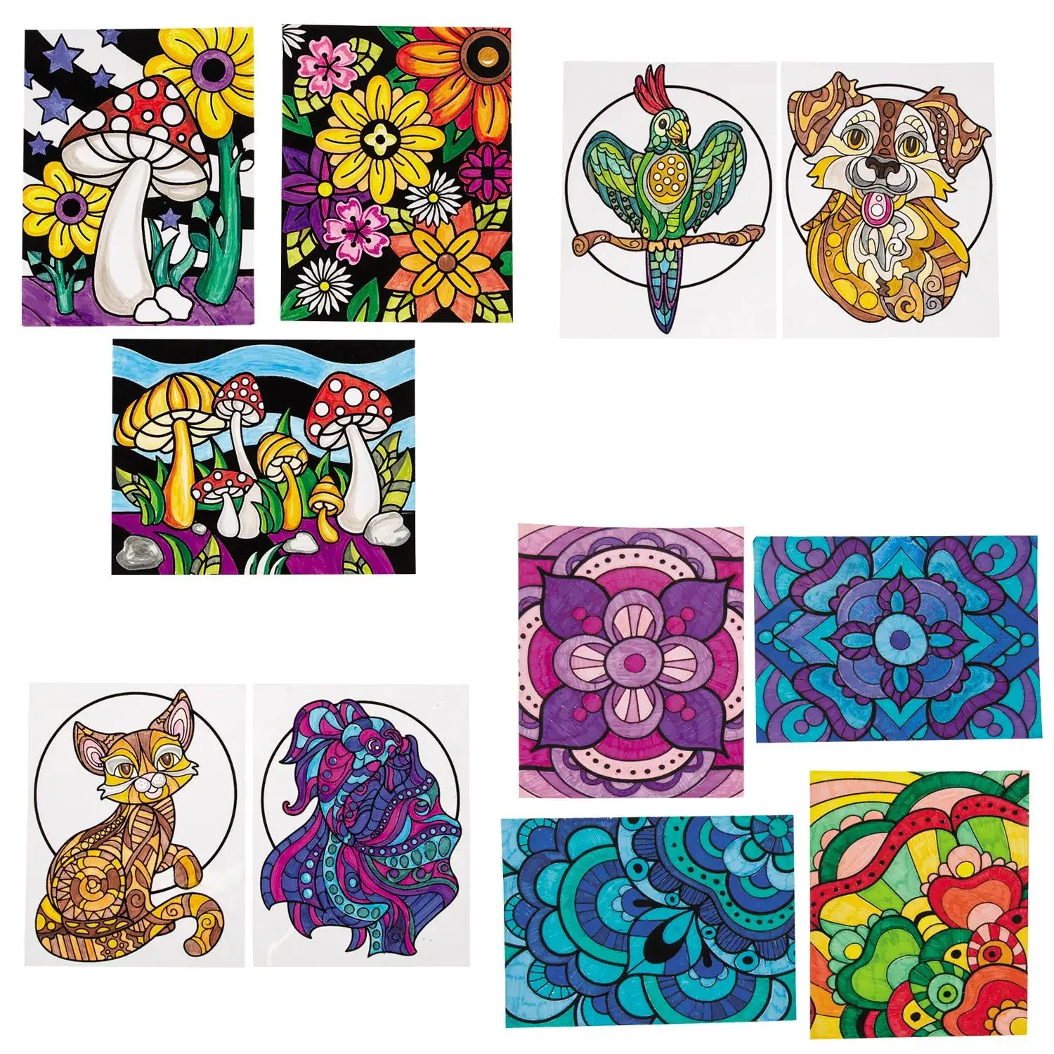 Bulk 72 Pc. Color Your Own Fuzzy Patterned Posters