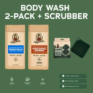 Natural Body Wash 2-Pack + Scrubber - Dr. Squatch | Mens Gifts | Gifts for Him