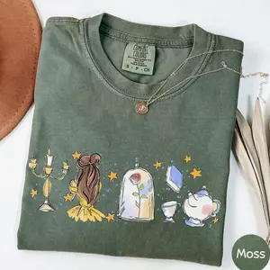 WDW Princess Comfort Colors/gildan Shirt Retro beast and rose shirt Tee monster and princess shirt Girly Magical Girl Trip, Outfit Summer 2026