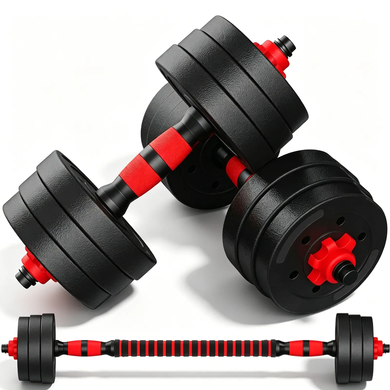 44LBS Adjustable-Dumbbells-Sets,Free Weights-Dumbbells Set of 2 Convertible To Barbell A Pair of Lightweight for Home Gym,Women and Men Equipment