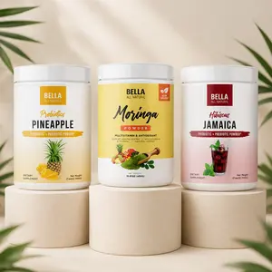 Bella All Natural Super Greens & Probiotics Bundle: Probiotics Pineapple + Hibiscus Jamaica + Moringa Powder